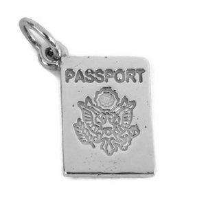 Passport Charm Pendant .925 Sterling Silver!!
